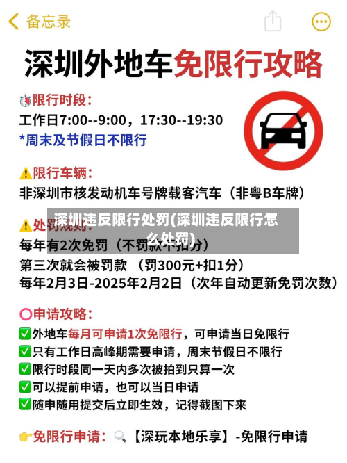 深圳违反限行处罚(深圳违反限行怎么处罚)