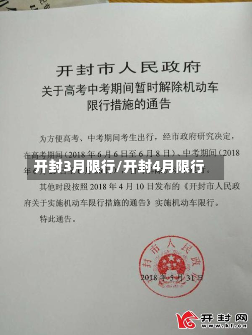 开封3月限行/开封4月限行
