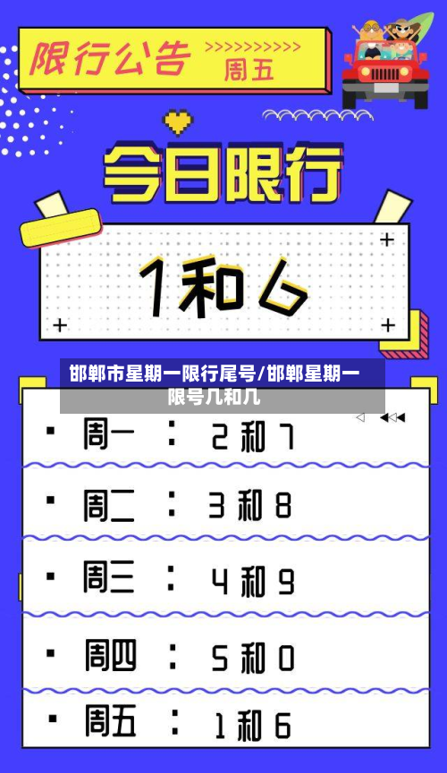 邯郸市星期一限行尾号/邯郸星期一限号几和几-第2张图片