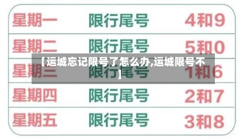 【运城忘记限号了怎么办,运城限号不】-第2张图片