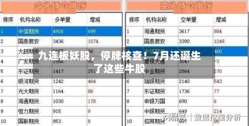 九连板妖股，停牌核查！7月还诞生了这些牛股-第2张图片