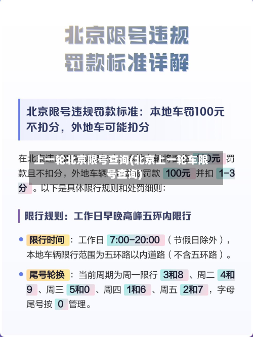 上一轮北京限号查询(北京上一轮车限号查询)