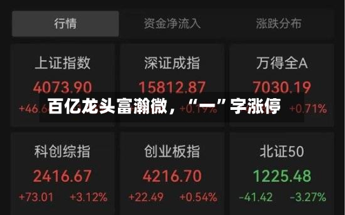百亿龙头富瀚微，“一”字涨停-第2张图片