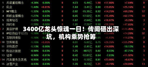 3400亿龙头惊魂一日！传闻砸出深坑，机构乘势抢筹-第3张图片