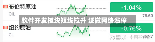 软件开发板块短线拉升 泛微网络涨停