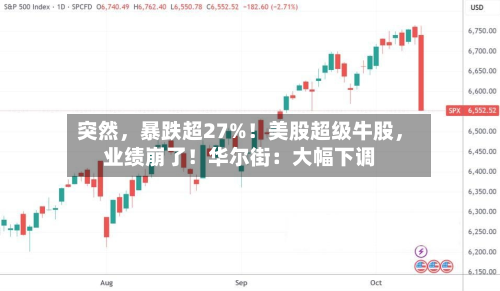 突然，暴跌超27%！美股超级牛股	，业绩崩了！华尔街：大幅下调-第1张图片