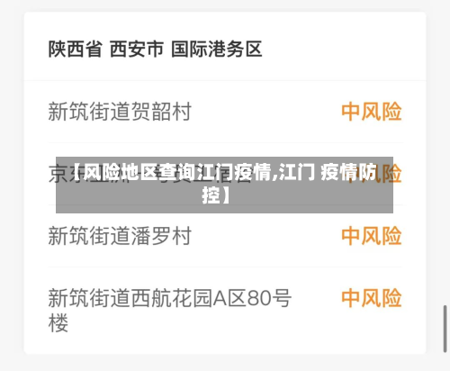 【风险地区查询江门疫情,江门 疫情防控】