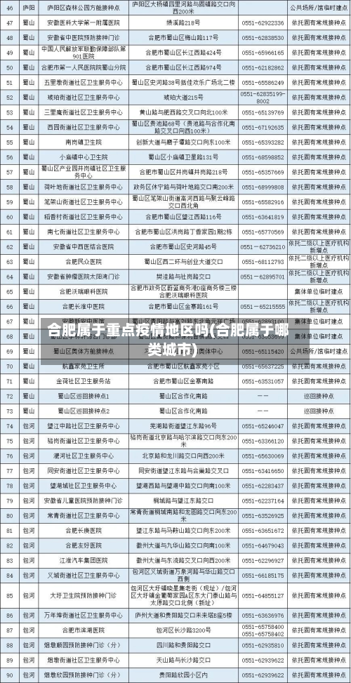 合肥属于重点疫情地区吗(合肥属于哪类城市)