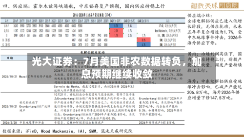 光大证券：7月美国非农数据转负，加息预期继续收敛-第2张图片