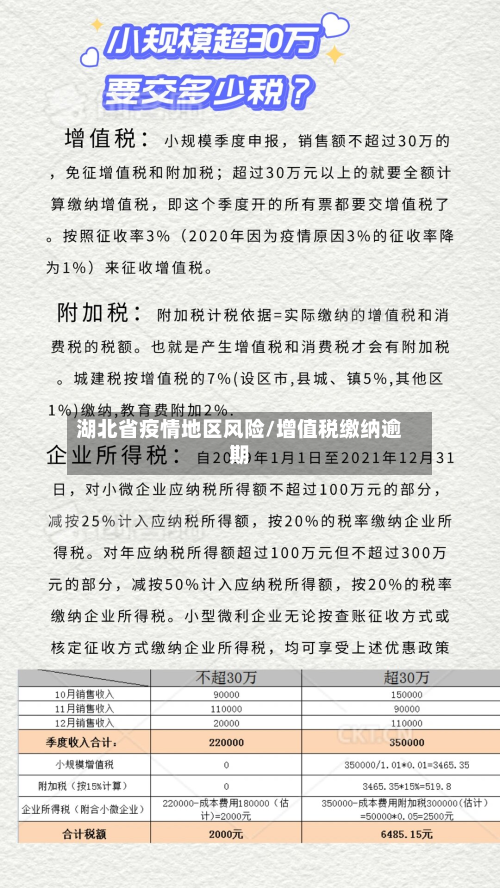 湖北省疫情地区风险/增值税缴纳逾期