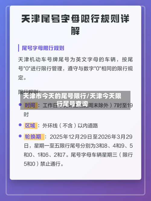 天津市今天的尾号限行/天津今天限行尾号查询