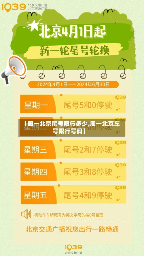【周一北京尾号限行多少,周一北京车号限行号码】